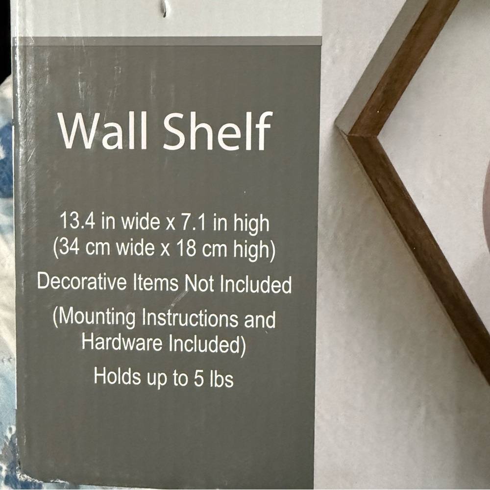 Hexagonal Wall Shelf Off White - Picture 3 of 3